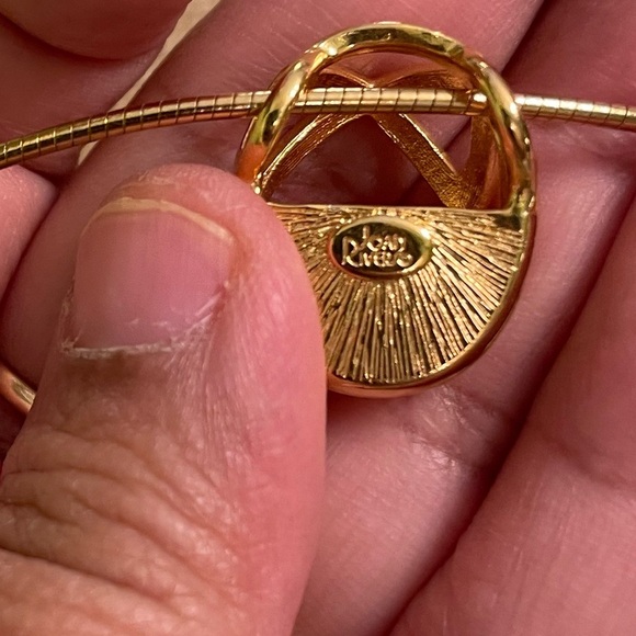 Stunning Joan Rivers Structured Gold Necklace - Picture 2 of 7
